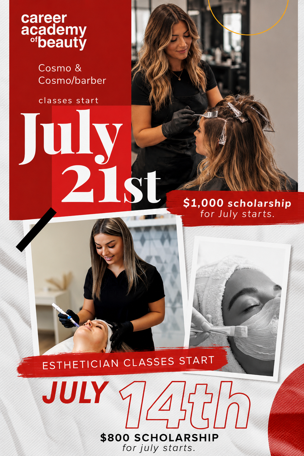 July Start Dates + Scholarship Offering